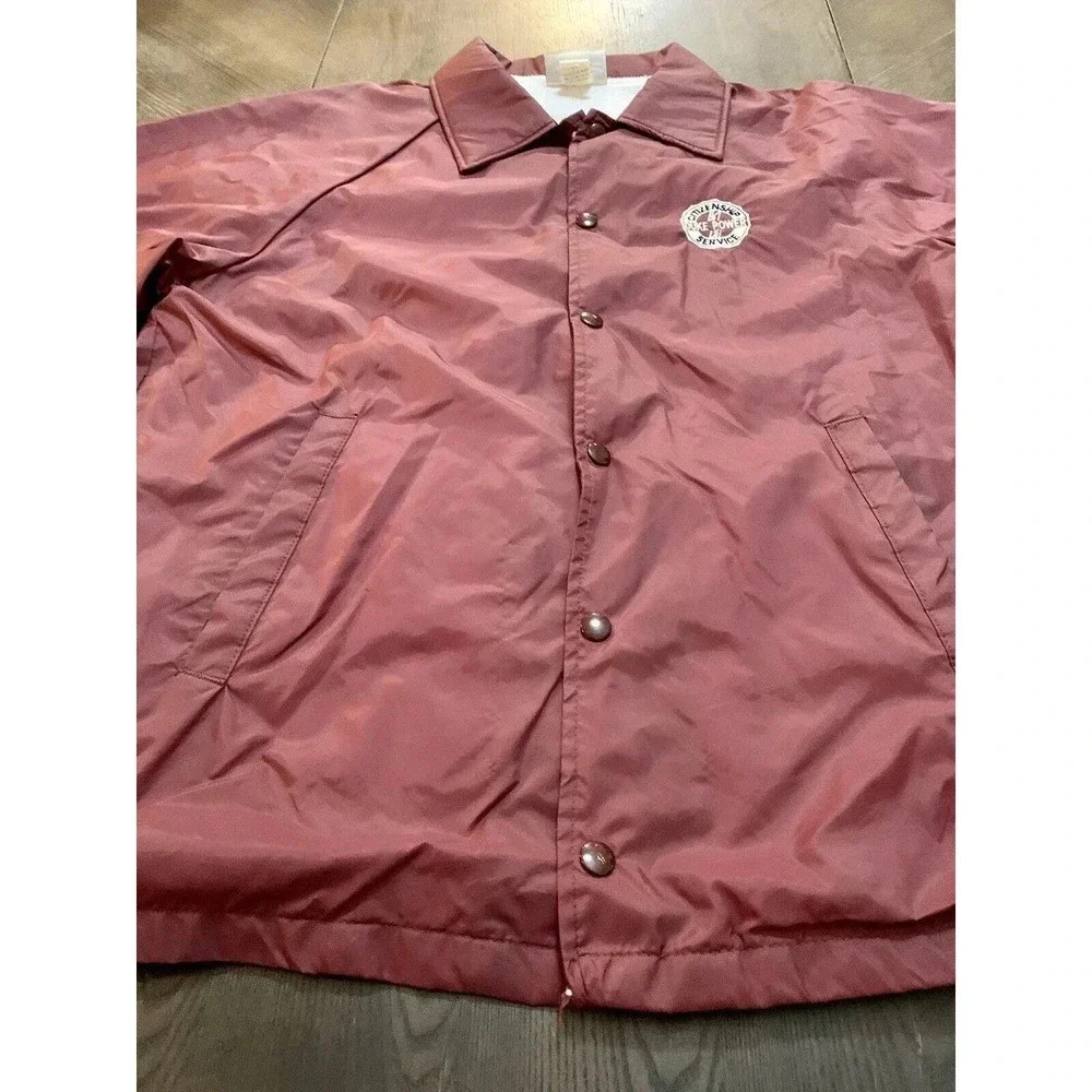 Vintage Hartwell Satin Jacket Duke Power Citizenship Service Burgundy Medium USA - Picture 3 of 10